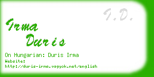 irma duris business card